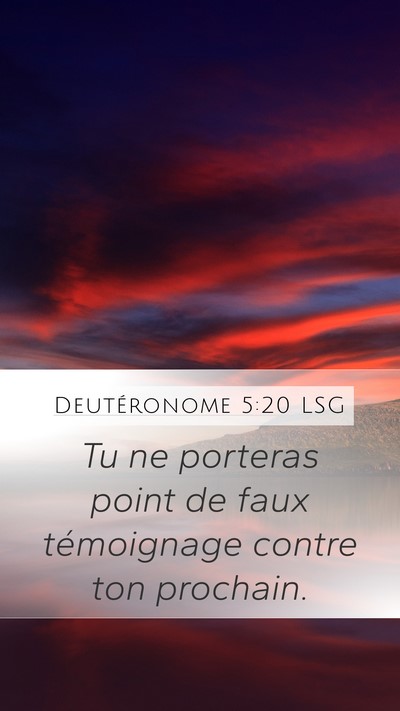 Deutéronome 5:20 LSG Bible Verse Image