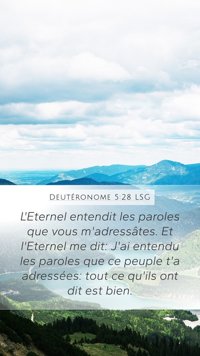 Deutéronome 5:28 LSG Bible Verse Image