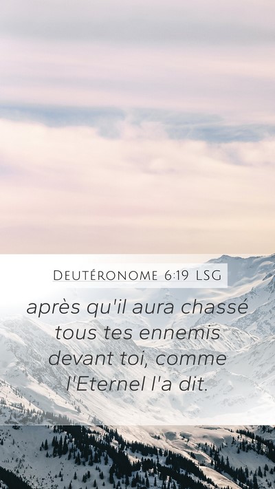 Deutéronome 6:19 LSG Mobile Phone Wallpaper - après qu'il aura chassé tous tes ennemis devant - Mobile Bible Verse Wallpaper
