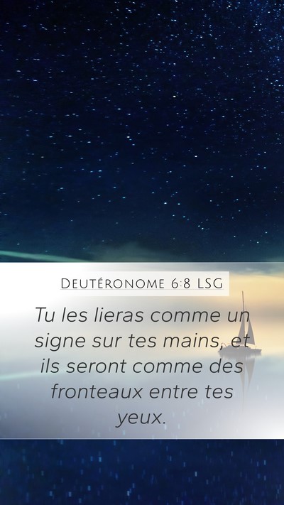 Deutéronome 6:8 LSG Bible Verse Image