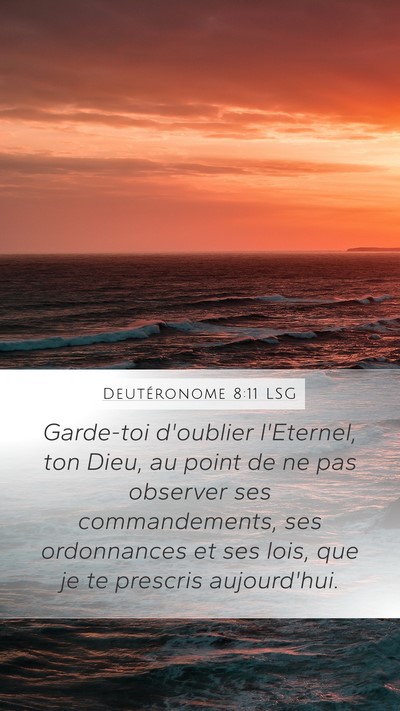 Deutéronome 8:11 LSG Bible Verse Image