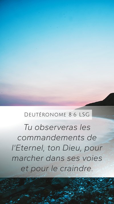 Deutéronome 8:6 LSG Mobile Phone Wallpaper - Tu observeras les commandements de l'Eternel, ton - Mobile Bible Verse Wallpaper