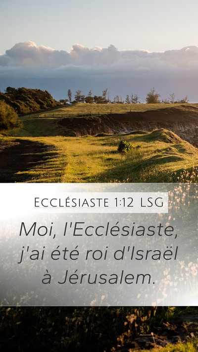 Ecclésiaste 1:12 LSG Bible Verse Image