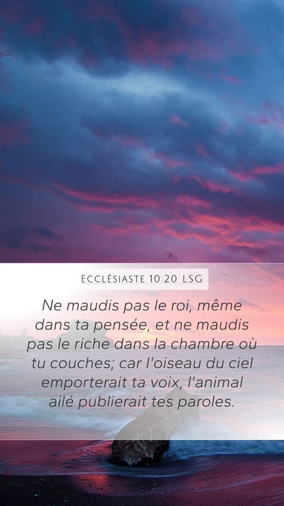 Ecclésiaste 10:20 LSG Bible Verse Image