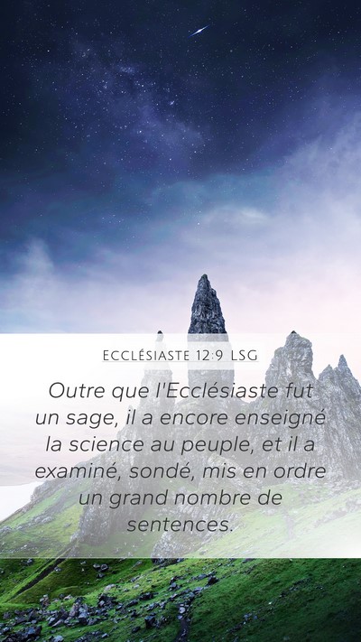 Ecclésiaste 12:9 LSG Bible Verse Image