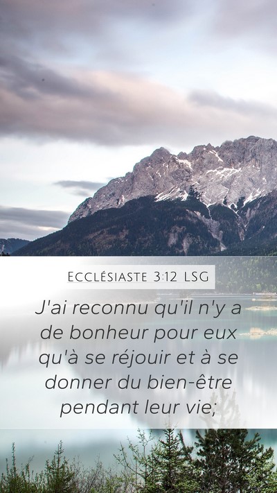 Ecclésiaste 3:12 LSG Bible Verse Image