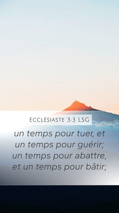 Ecclésiaste 3:3 LSG Mobile Phone Wallpaper - un temps pour tuer, et un temps pour guérir; un - Mobile Bible Verse Wallpaper