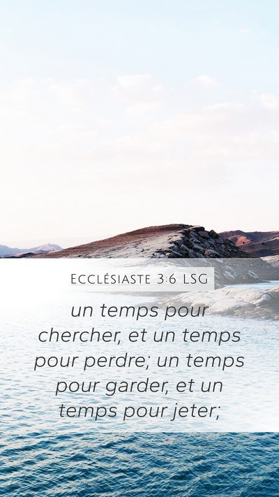 Ecclésiaste 3:6 LSG Mobile Phone Wallpaper - un temps pour chercher, et un temps pour perdre; - Mobile Bible Verse Wallpaper