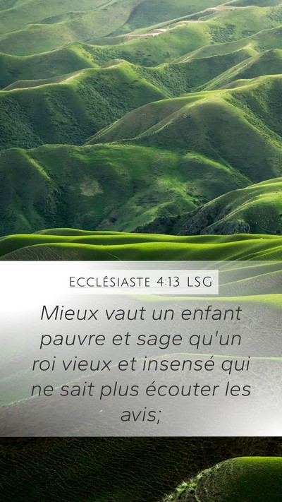 Ecclésiaste 4:13 LSG Bible Verse Image
