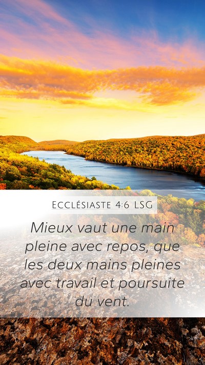 Ecclésiaste 4:6 LSG Bible Verse Image