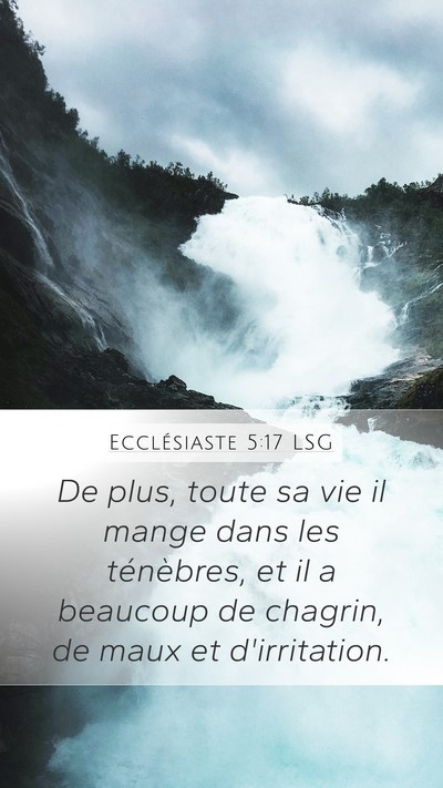 Ecclésiaste 5:17 LSG Mobile Phone Wallpaper - De plus, toute sa vie il mange dans les - Mobile Bible Verse Wallpaper