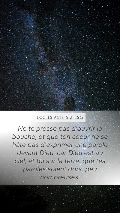Ecclésiaste 5:2 LSG Bible Verse Image