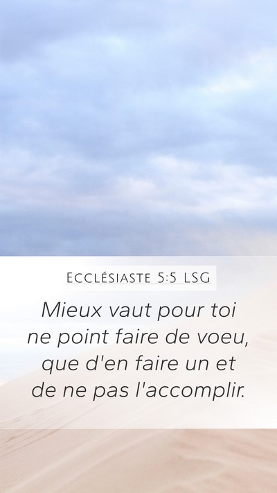 Ecclésiaste 5:5 LSG Bible Verse Image