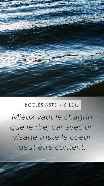 Ecclésiaste 7:3 LSG Bible Verse Image