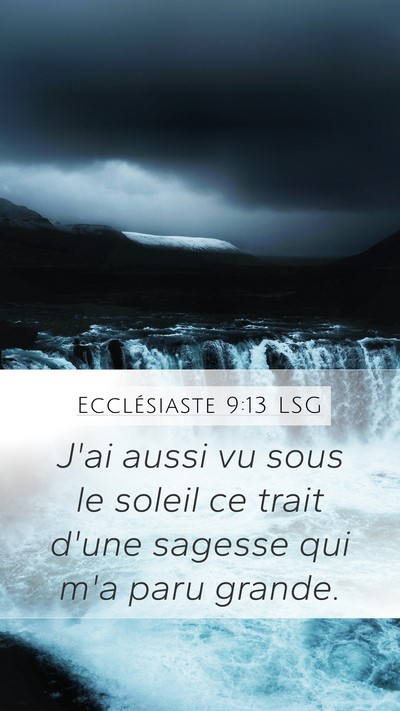 Ecclésiaste 9:13 LSG Bible Verse Image