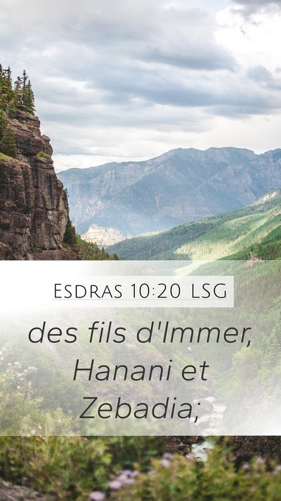Esdras 10:20 LSG Mobile Phone Wallpaper - des fils d'Immer, Hanani et - Mobile Bible Verse Wallpaper