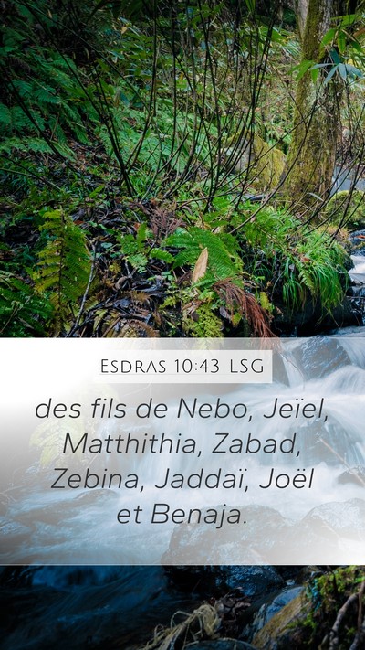 Esdras 10:43 LSG Mobile Phone Wallpaper - des fils de Nebo, Jeïel, Matthithia, Zabad, - Mobile Bible Verse Wallpaper