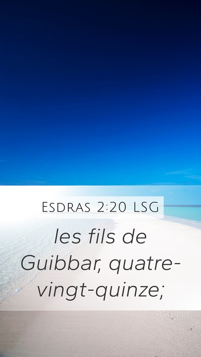 Esdras 2:20 LSG Bible Verse Image