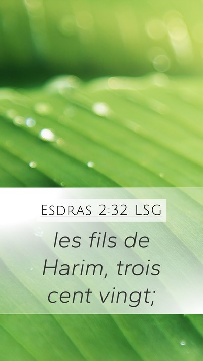 Esdras 2:32 LSG Mobile Phone Wallpaper - les fils de Harim, trois cent - Mobile Bible Verse Wallpaper