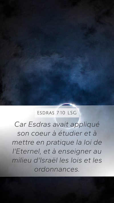 Esdras 7:10 LSG Bible Verse Image