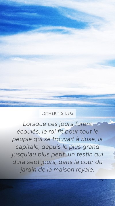 Esther 1:5 LSG Bible Verse Image