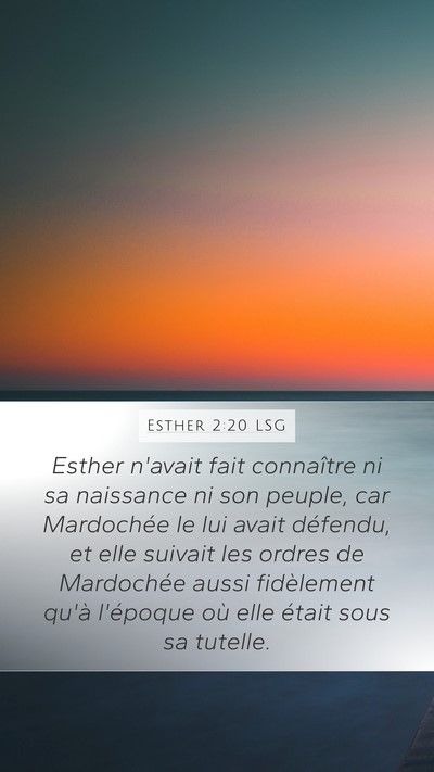 Esther 2:20 LSG Bible Verse Image