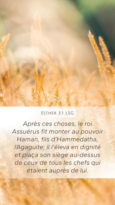 Esther 3:1 LSG Bible Verse Image
