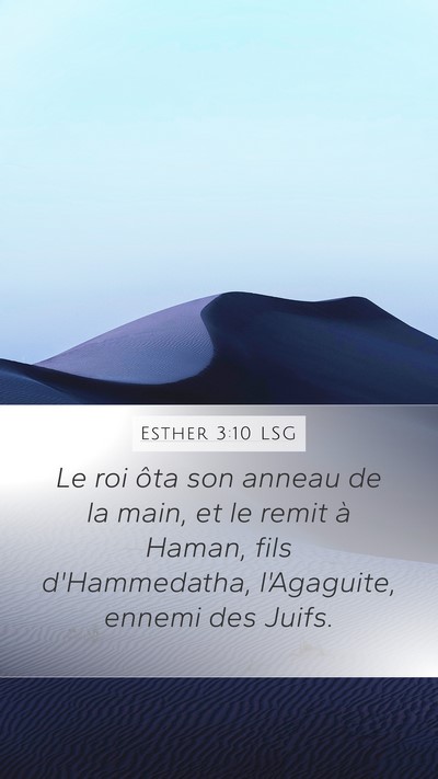 Esther 3:10 LSG Bible Verse Image