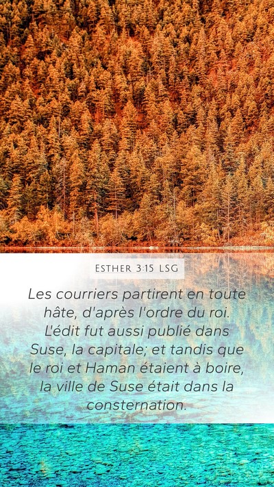 Esther 3:15 LSG Bible Verse Image
