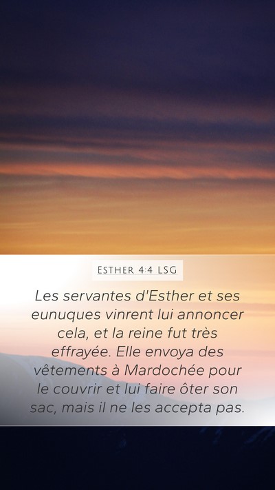 Esther 4:4 LSG Bible Verse Image