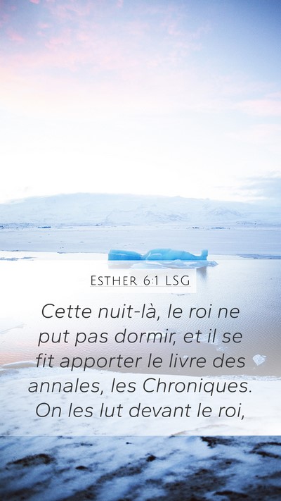 Esther 6:1 LSG Bible Verse Image