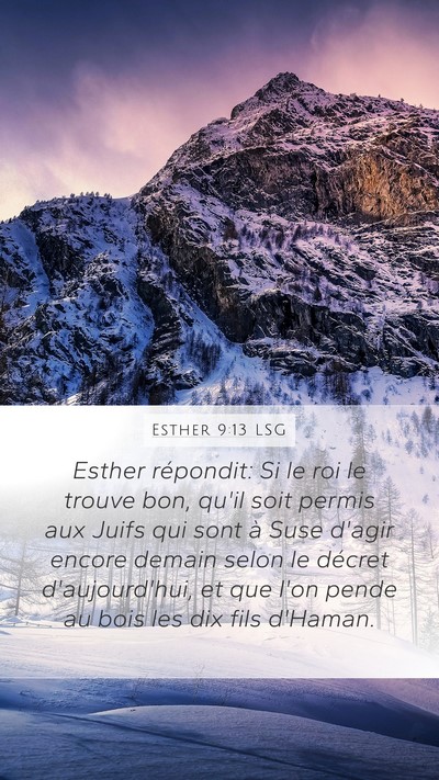 Esther 9:13 LSG Bible Verse Image