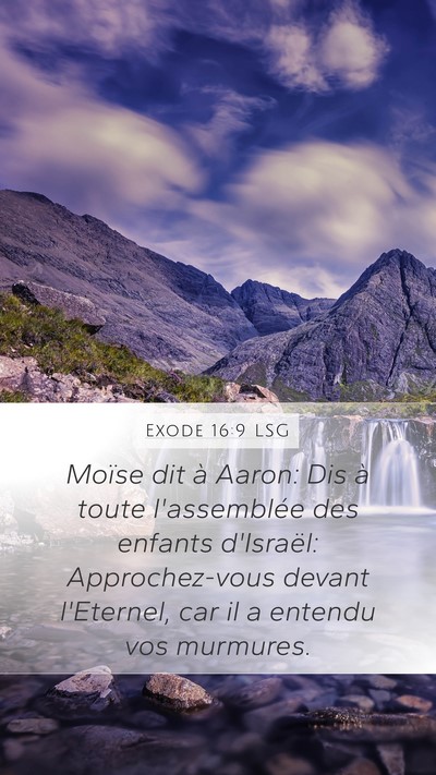 Exode 16:9 LSG Mobile Phone Wallpaper - Moïse dit à Aaron: Dis à toute l'assemblée - Mobile Bible Verse Wallpaper
