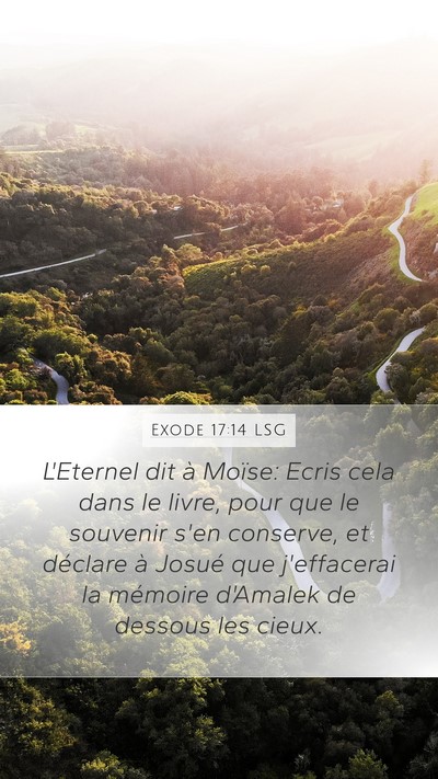Exode 17:14 LSG Bible Verse Image