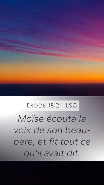 Exode 18:24 LSG Bible Verse Image