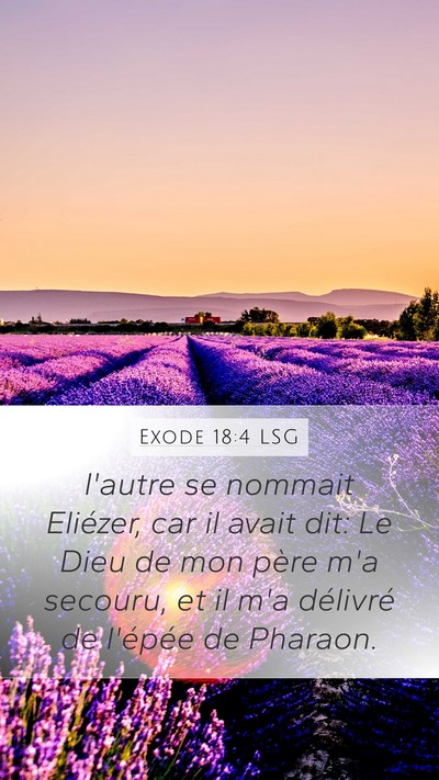 Exode 18:4 LSG Mobile Phone Wallpaper - l'autre se nommait Eliézer, car il avait dit: Le - Mobile Bible Verse Wallpaper
