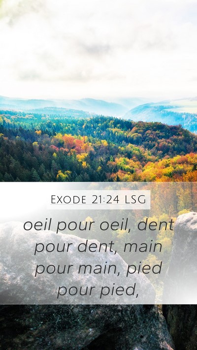 Exode 21:24 LSG Mobile Phone Wallpaper - oeil pour oeil, dent pour dent, main pour main, - Mobile Bible Verse Wallpaper