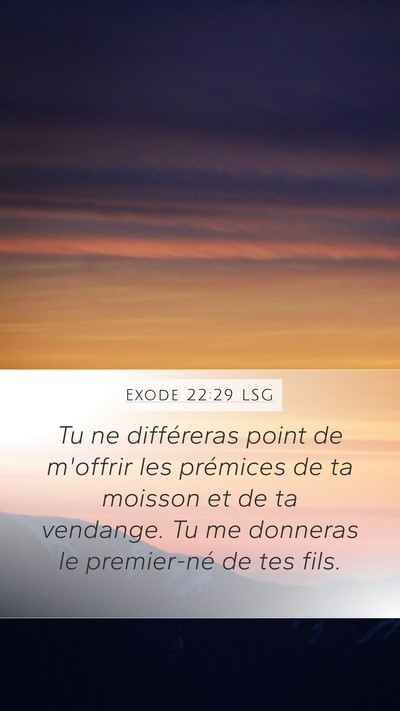 Exode 22:29 LSG Bible Verse Image