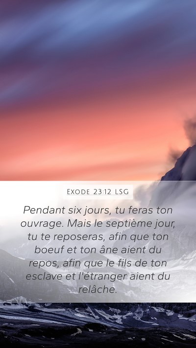 Exode 23:12 LSG Bible Verse Image