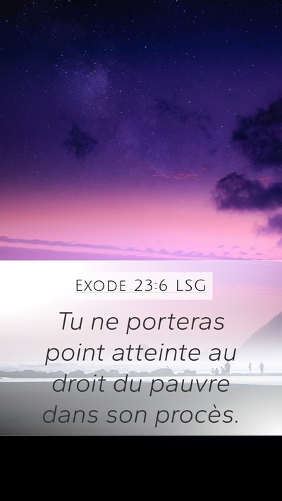 Exode 23:6 LSG Bible Verse Image