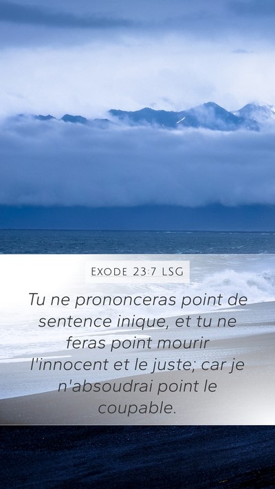 Exode 23:7 LSG Bible Verse Image