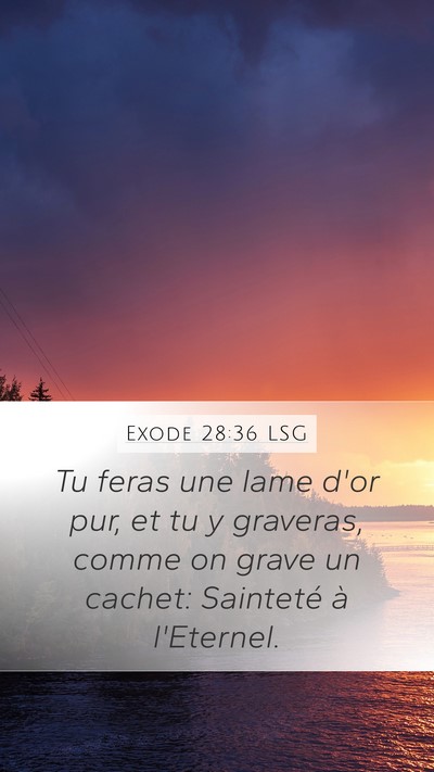 Exode 28:36 LSG Bible Verse Image