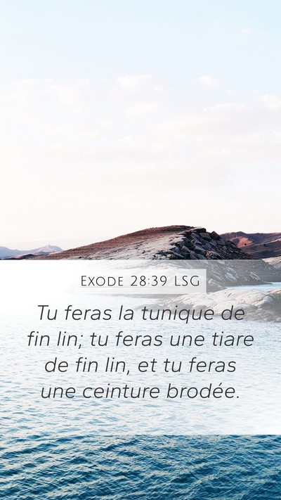 Exode 28:39 LSG Bible Verse Image