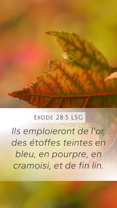 Exode 28:5 LSG Bible Verse Image