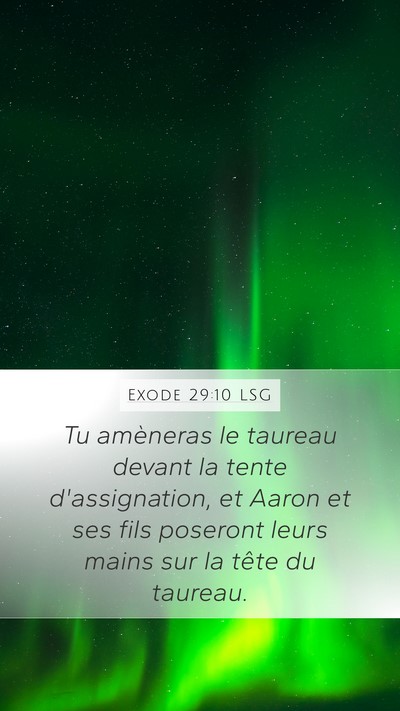 Exode 29:10 LSG Bible Verse Image