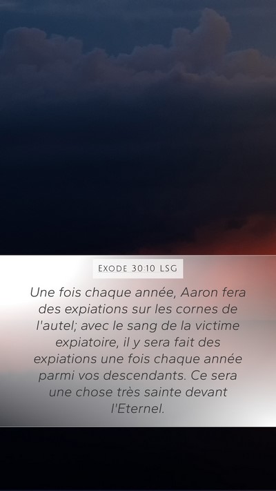 Exode 30:10 LSG Bible Verse Image