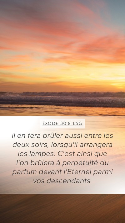 Exode 30:8 LSG Bible Verse Image