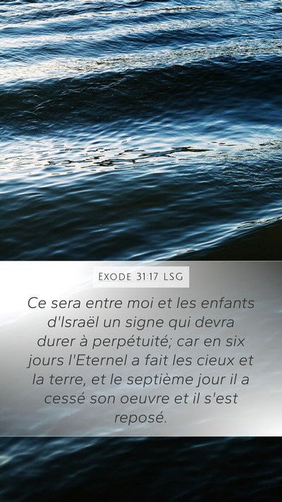 Exode 31:17 LSG Bible Verse Image