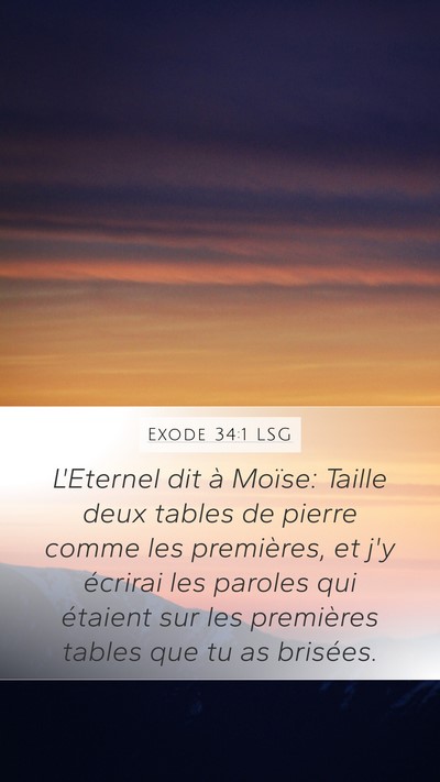 Exode 34:1 LSG Bible Verse Image
