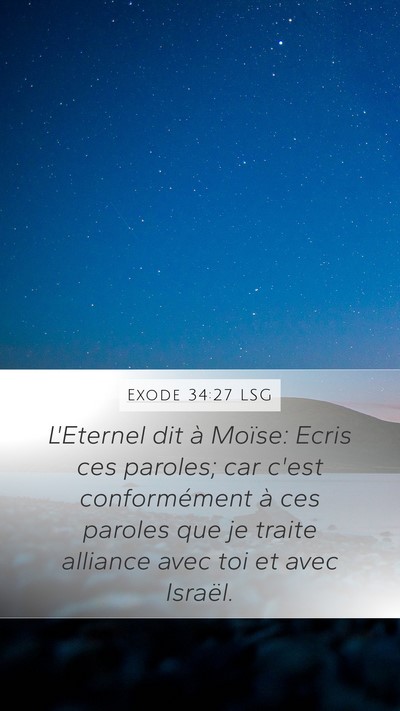 Exode 34:27 LSG Bible Verse Image
